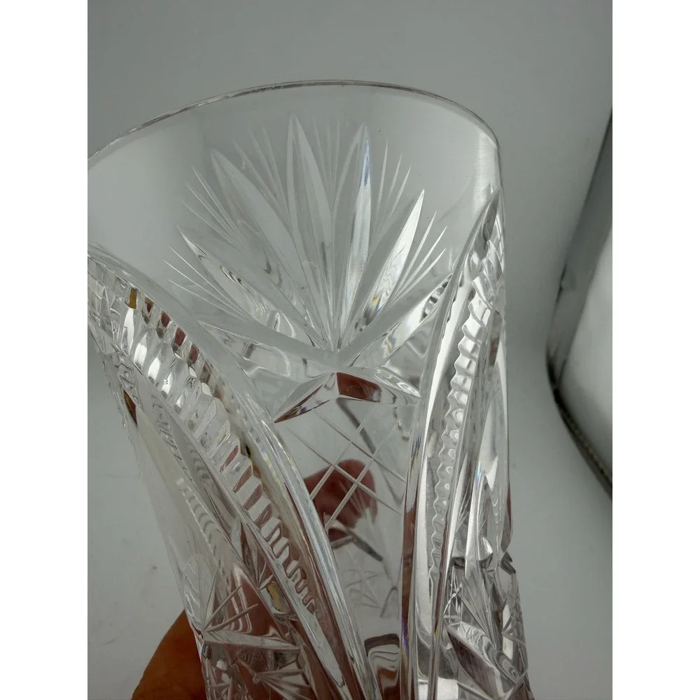 Clear Cut Crystal Starburst Flared Flower Vase
